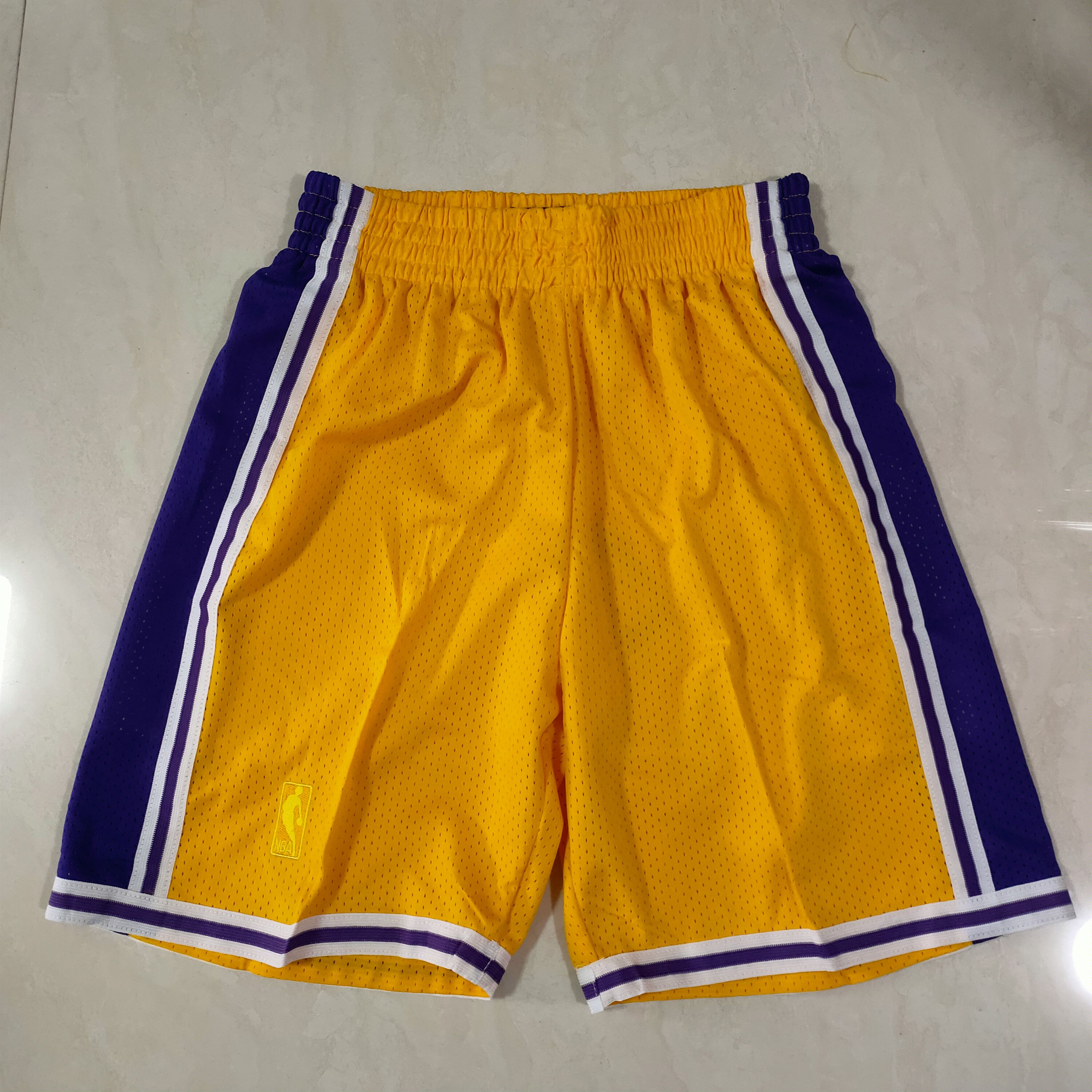 Men NBA Los Angeles Lakers yellow Shorts 0416->los angeles lakers->NBA Jersey
